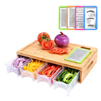 Bamboo cutting board with 4 graters and storage boxes cm