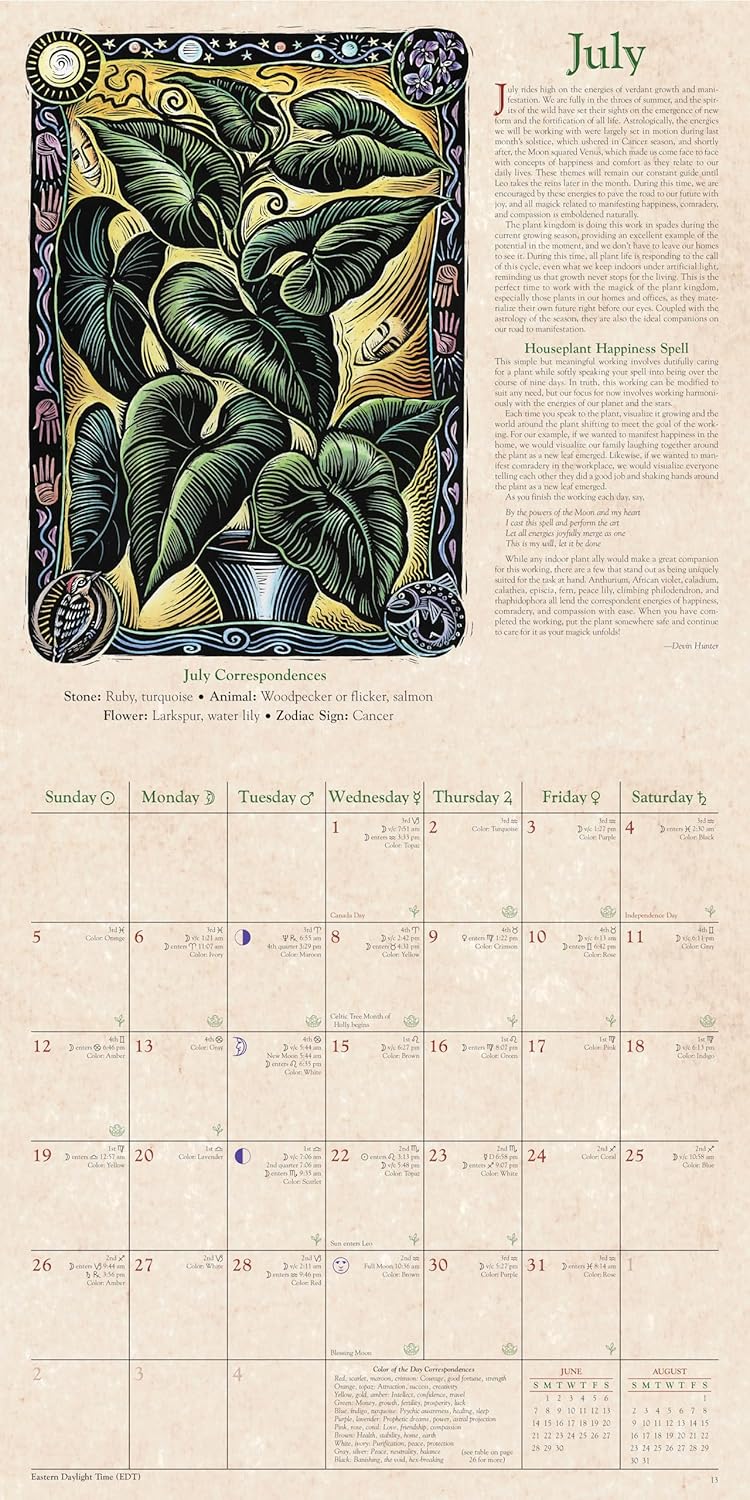 Hexenkalender 2026 mit Mondphasen und Astrologie