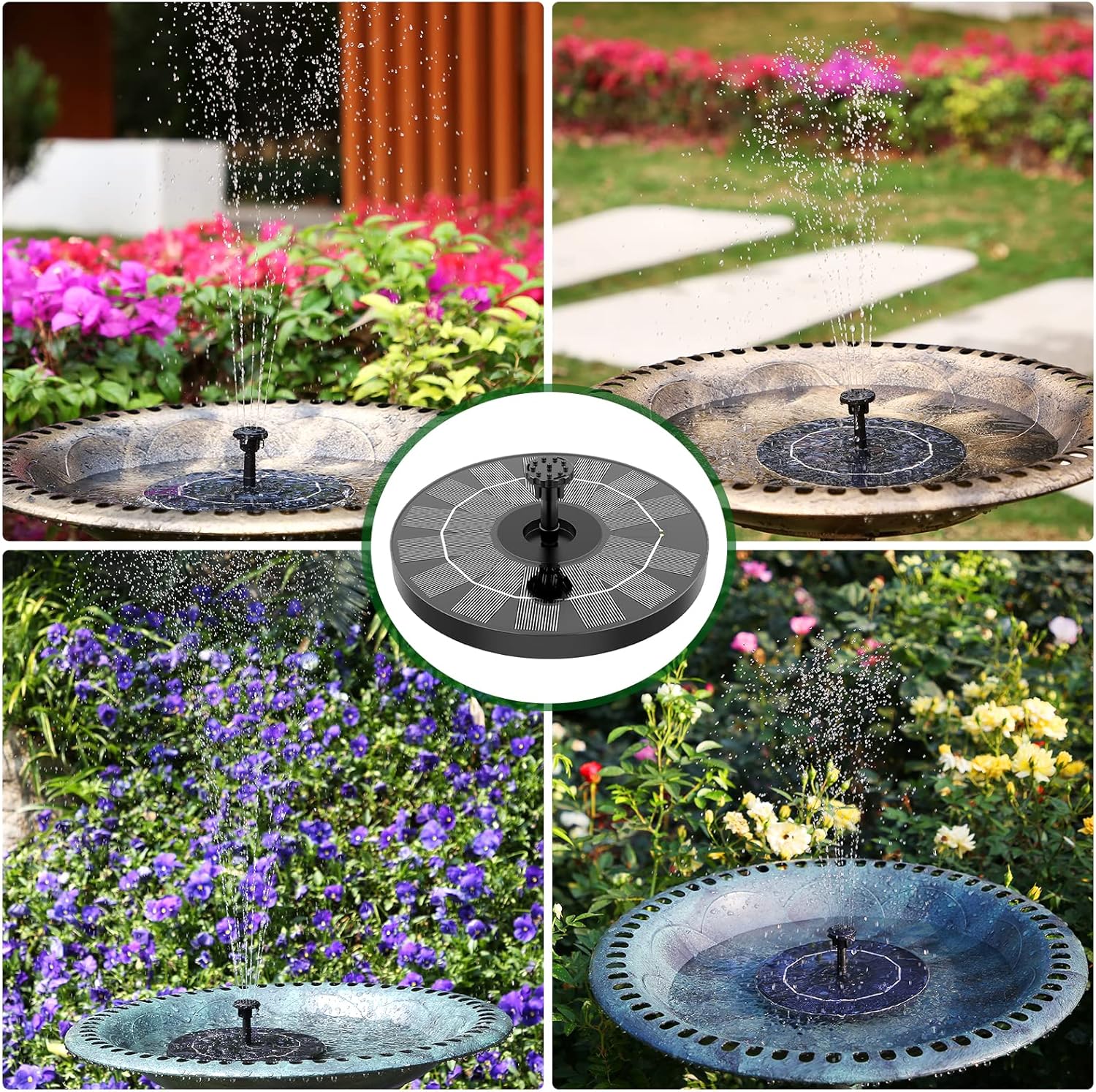 Solar Fountain for Garden & Bird Bath – Self-Starting, No Electricity, No Battery