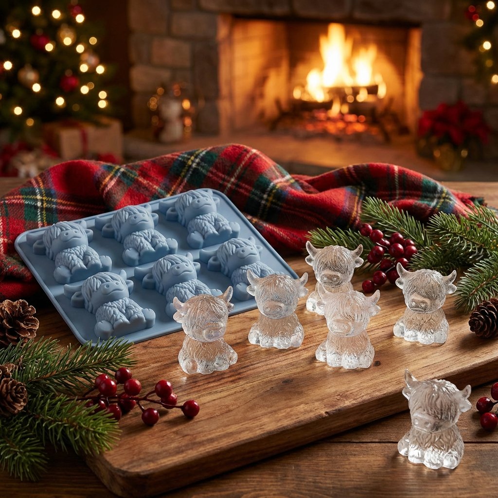 Eiswürfelform Silikon Highland-Kuh mit 6 Mulden