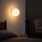 Round glass wall light with G9 socket, milky white - Ø 12/15/18 cm