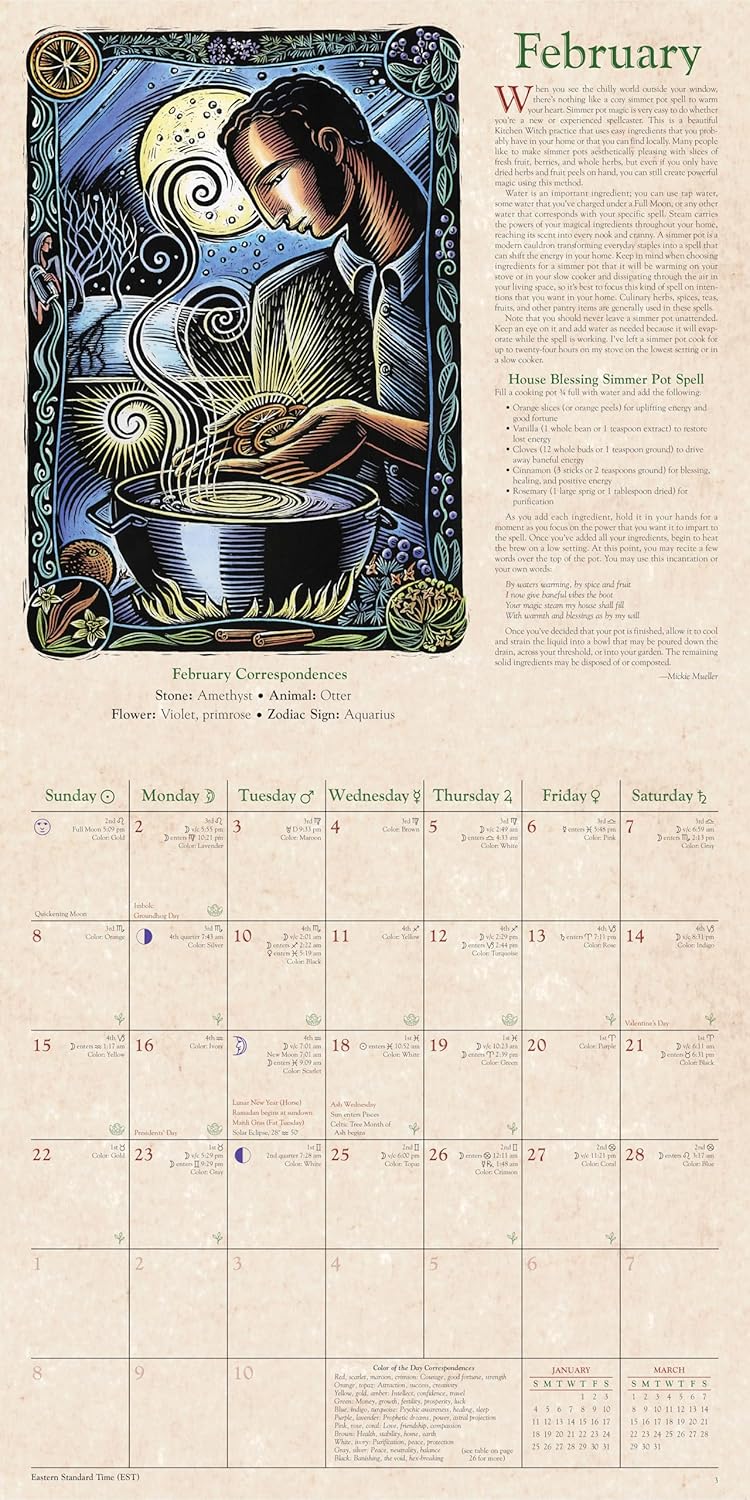 Hexenkalender 2026 mit Mondphasen und Astrologie