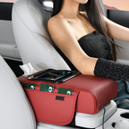 Car Center Armrest with USB Charging – Cup Holder & Storage