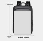 Leather backpack with USB charging port for 15.6-inch laptop