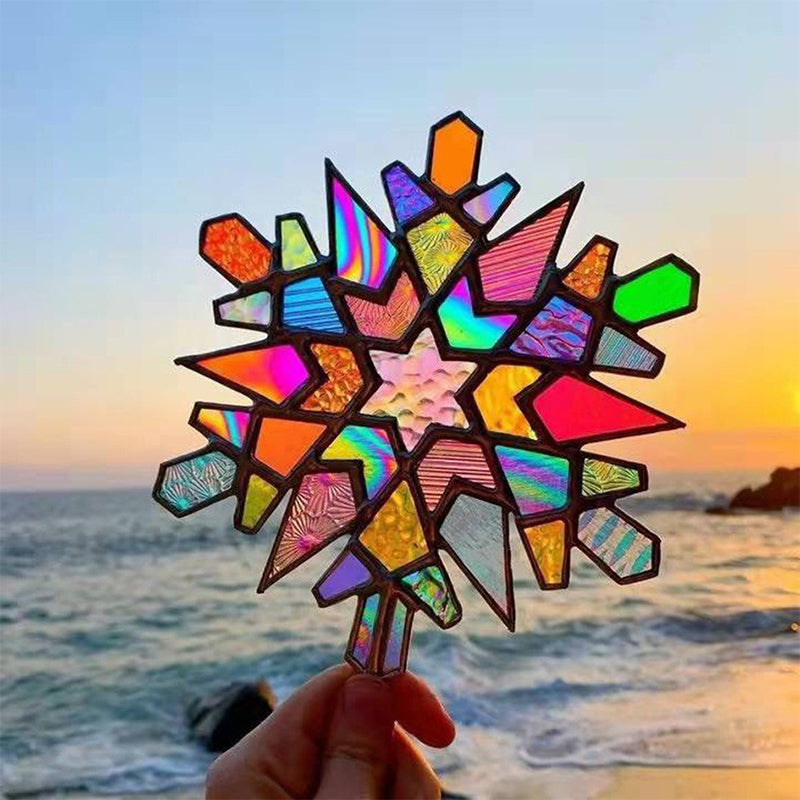 Fensterbild Acryl Mosaik Design – Wetterfest für Garten und Fenster