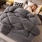 Sherpa Fleece Bettdecke mit gestepptem Innenfutter