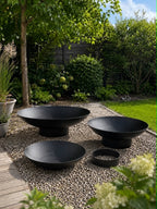 Spiegelbassin Metall schwarz mit Stabilisierungsring