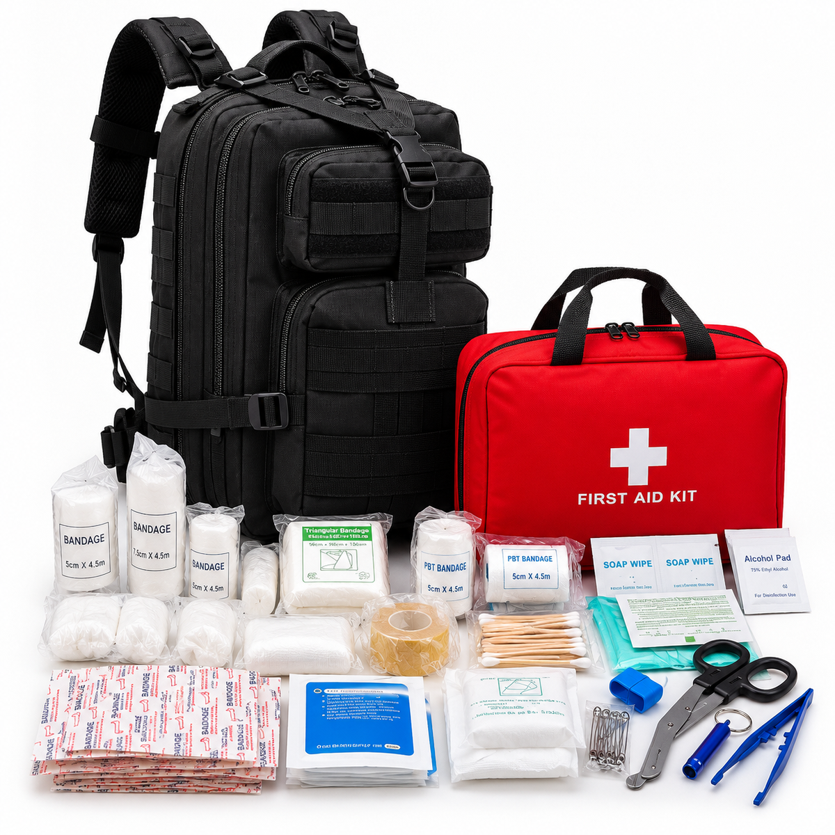 Notfallrucksack 20L mit Erste-Hilfe-Set und Zubehör