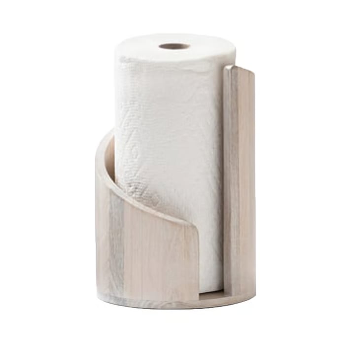 Küchenrollenhalter aus Holz mit Metallstab