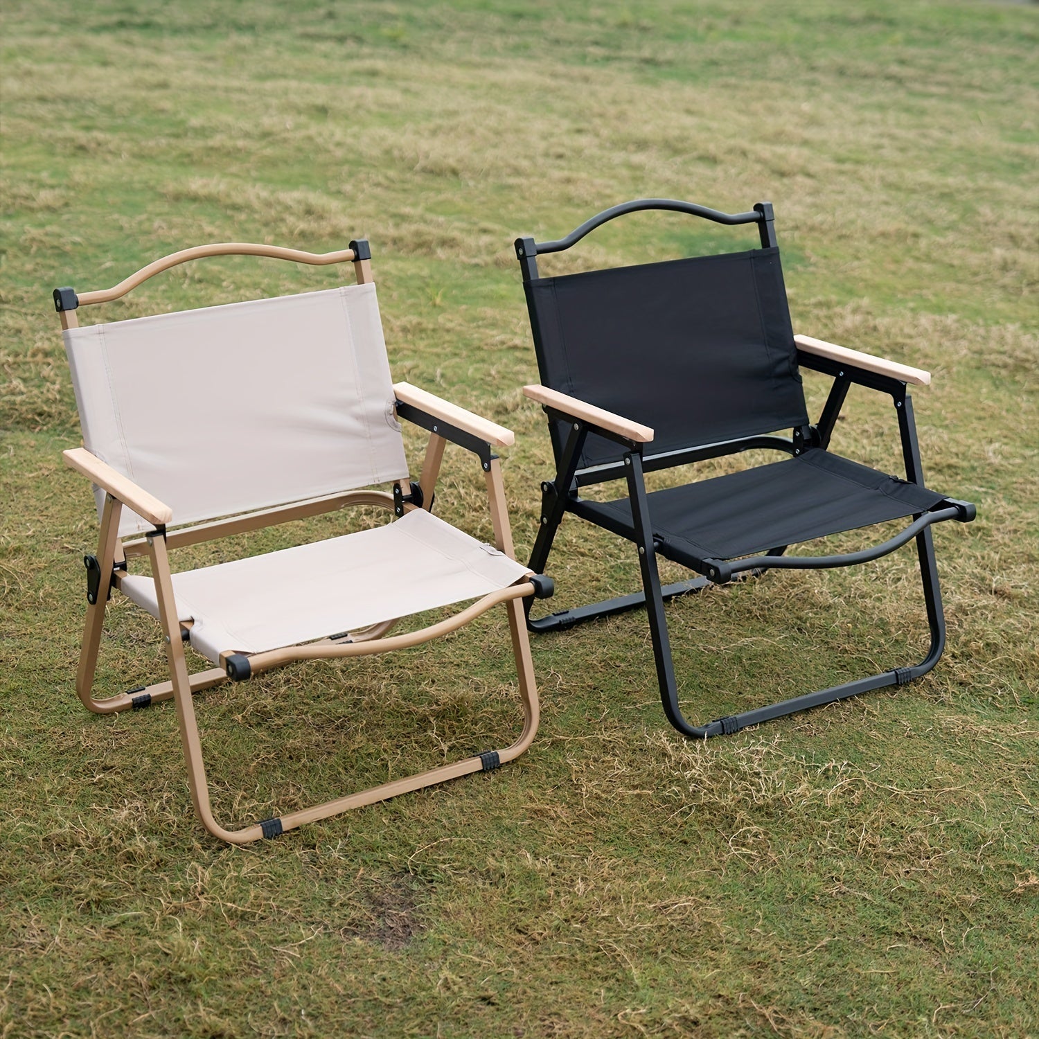 Folding camping chair with aluminum frame