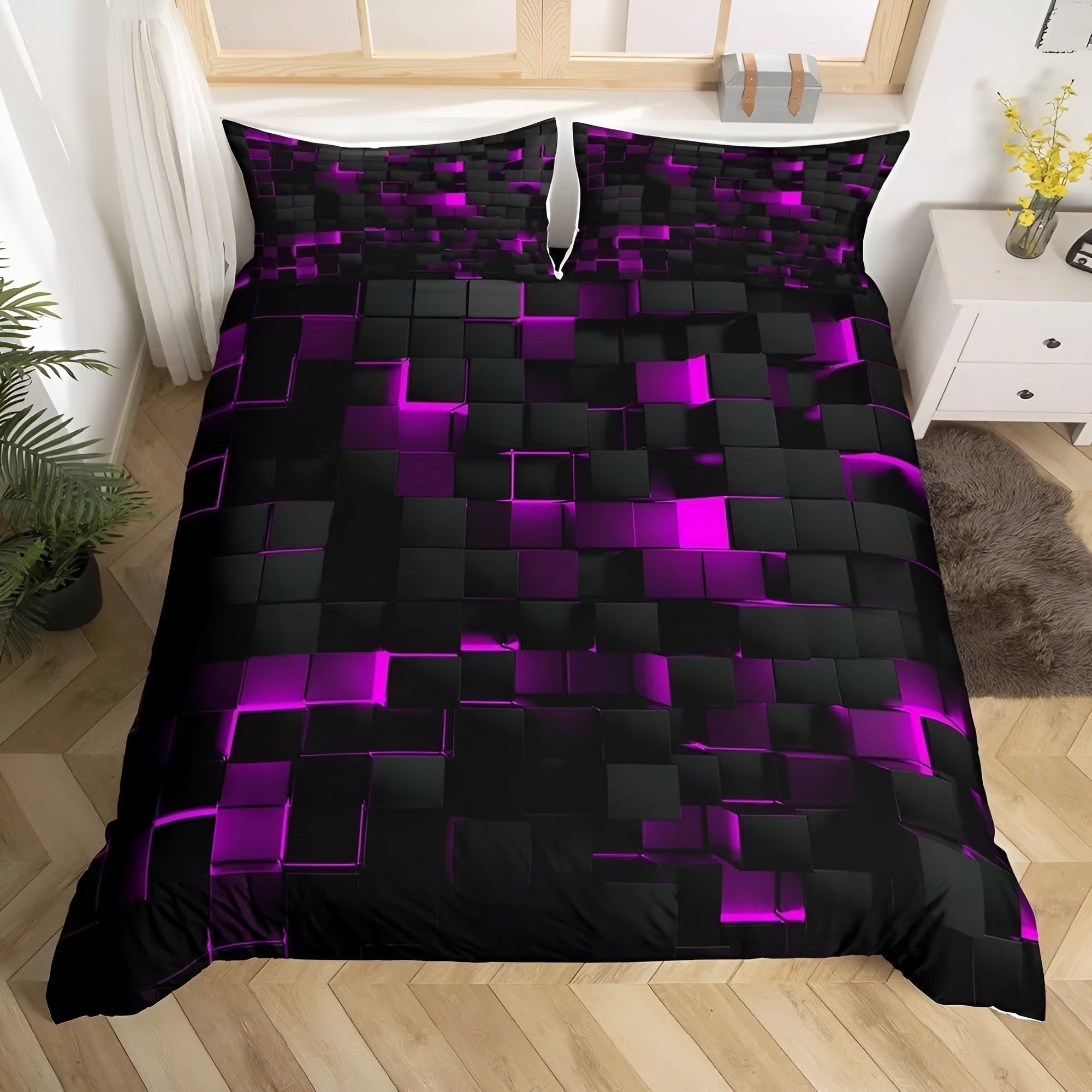 Bettwäsche-Set 3D-Raster mit Gaming-Design