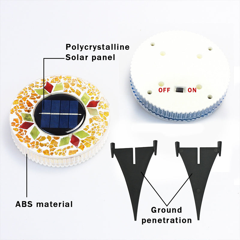 Solar Gartenleuchten mit Mosaikglas 6 LEDs