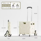 Foldable transport trolley with stair wheels