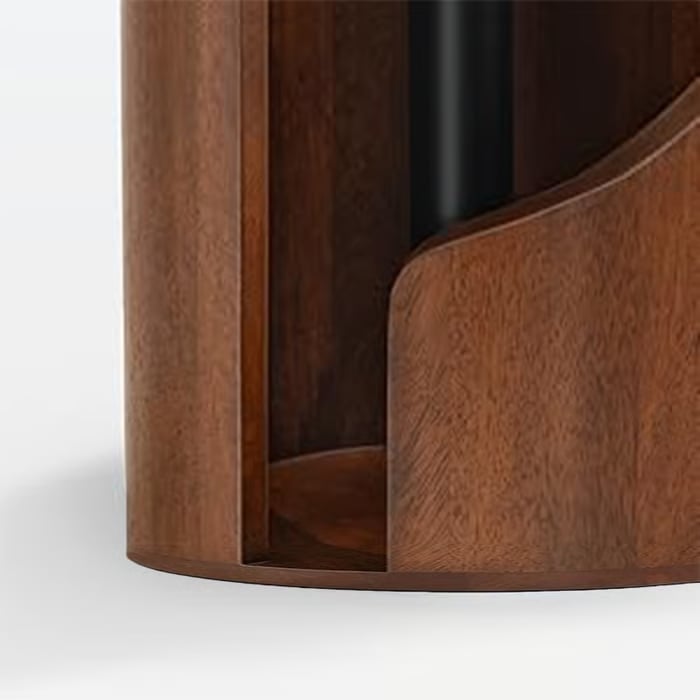 Küchenrollenhalter aus Holz mit Metallstab