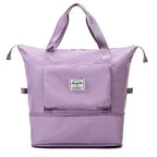 Foldable travel bag with wet compartment