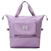 Foldable travel bag with wet compartment