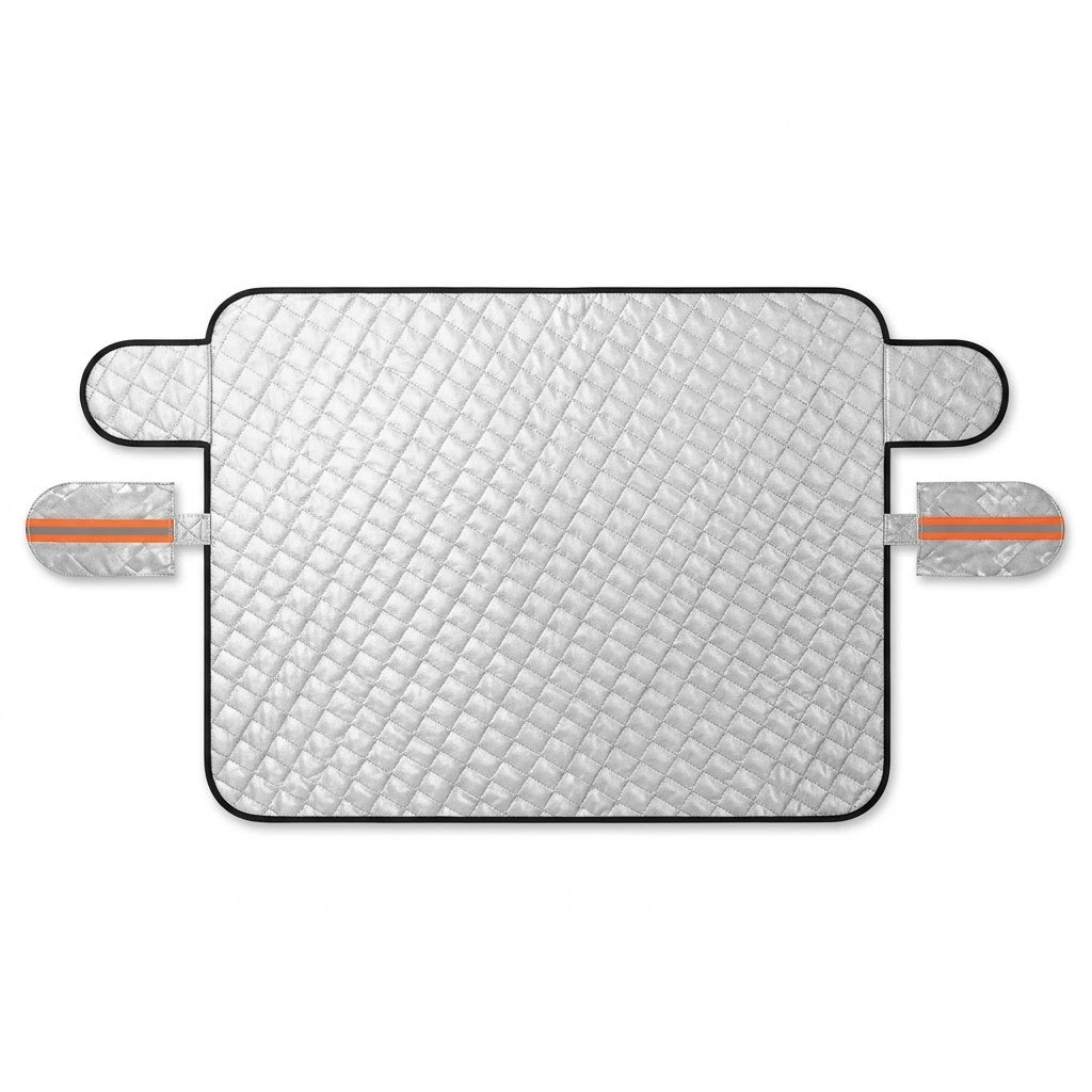 Winter windshield cover with mirror protection and door flaps, 260 x 116 cm