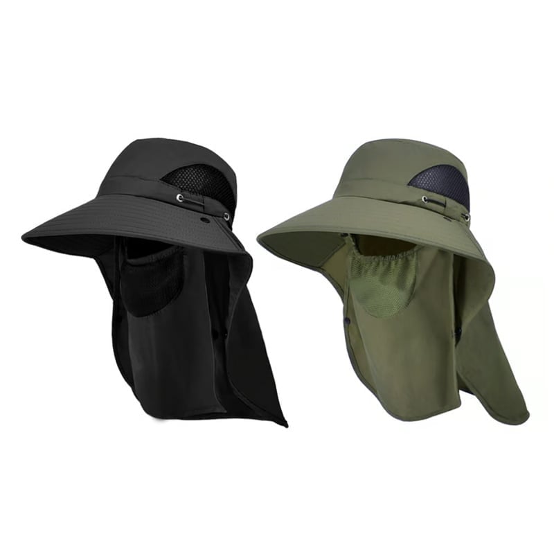 Sonnenhut mit abnehmbarem Nackenschutz und Gesichtsmaske