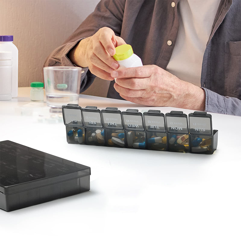 Medication Organizer 28 Compartments – Weekly Dispenser for Tablets