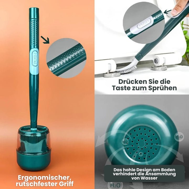 Toilet brush with spray function – wall mounting without drilling