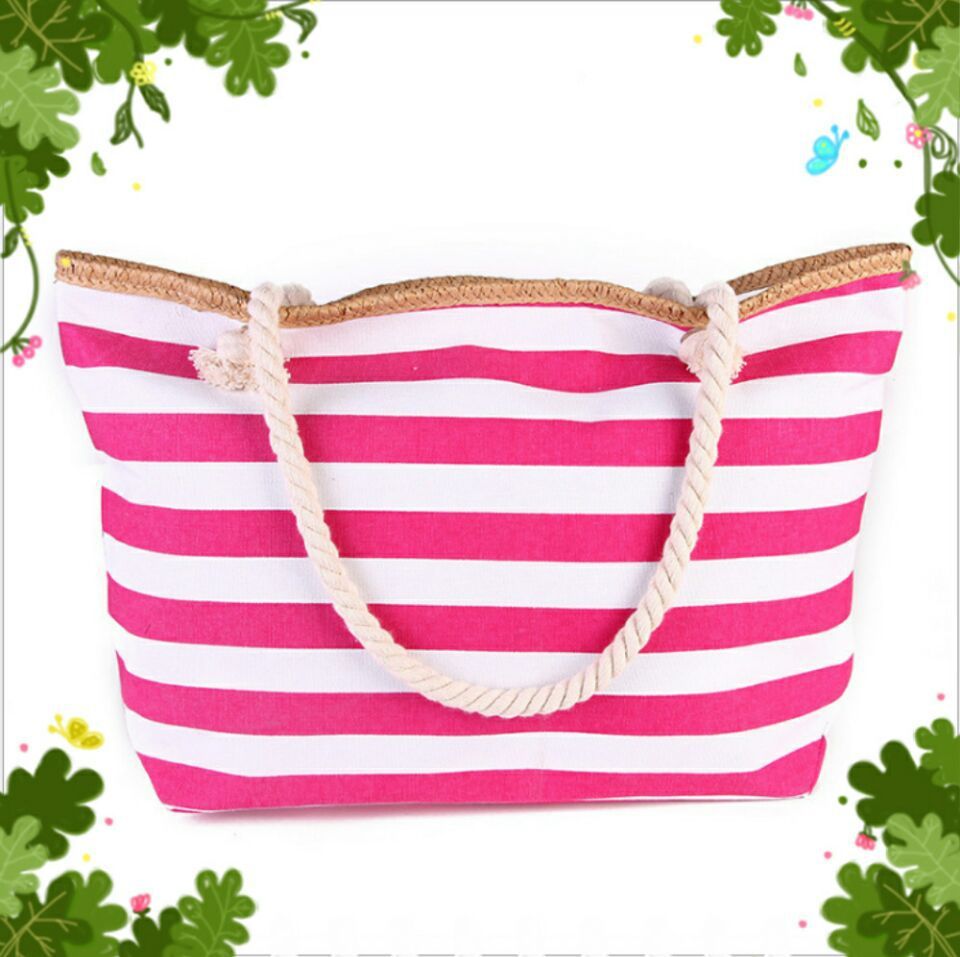 Strandtasche gestreift mit Seilhenkeln