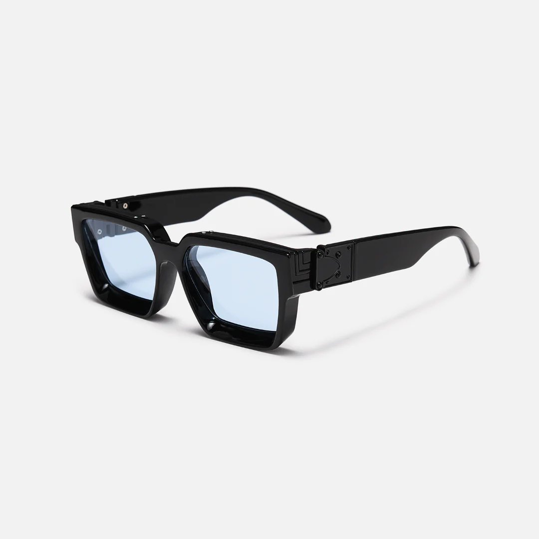 Sonnenbrille mit eckigem Rahmen und Metalldetails