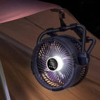 Campingventilator mit Akku und LED-Licht