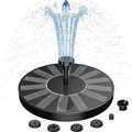 Solar fountain with LED lighting for pond