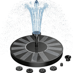 Solar fountain with LED lighting for pond