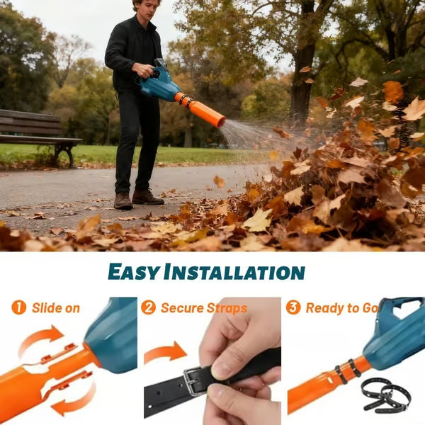 Leaf Blower Air Booster Attachment with Venturi Design