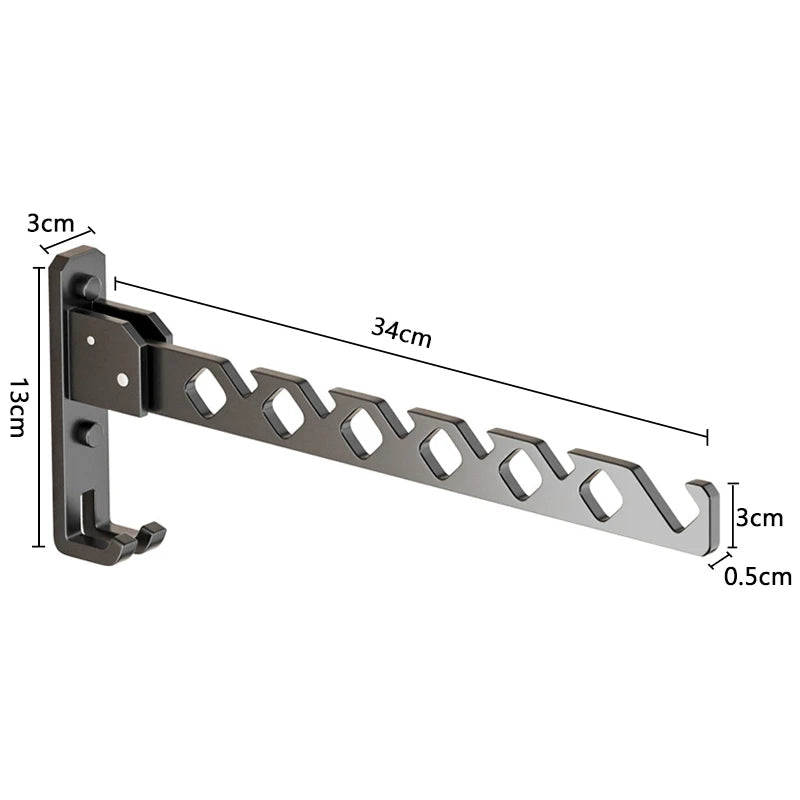 Foldable wall dryer with 180° swivel function