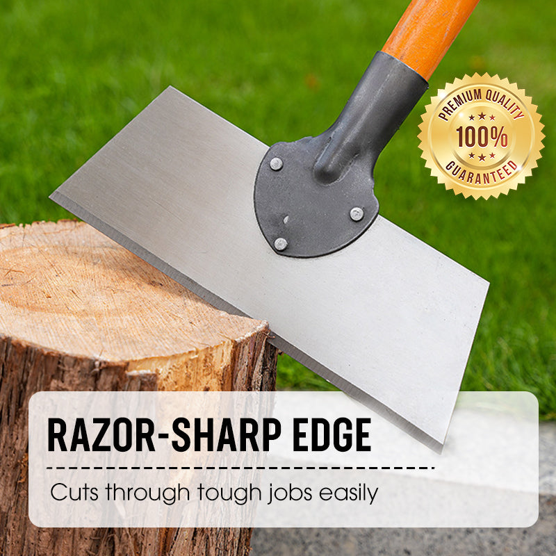Garden scraper with manganese steel blade and wooden handle