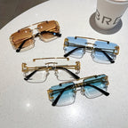 Randlose Sonnenbrille Herren mit Tigerdesign