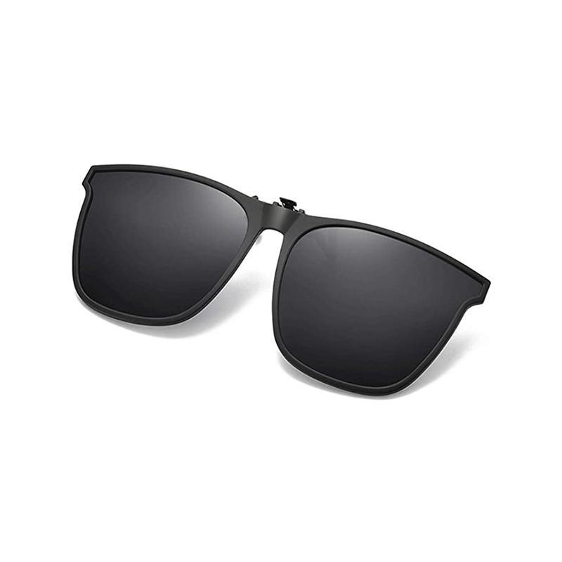 Clip-on polarized sunglasses with flip-up function
