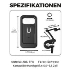 Waterproof smartphone holder for bicycle and motorcycle