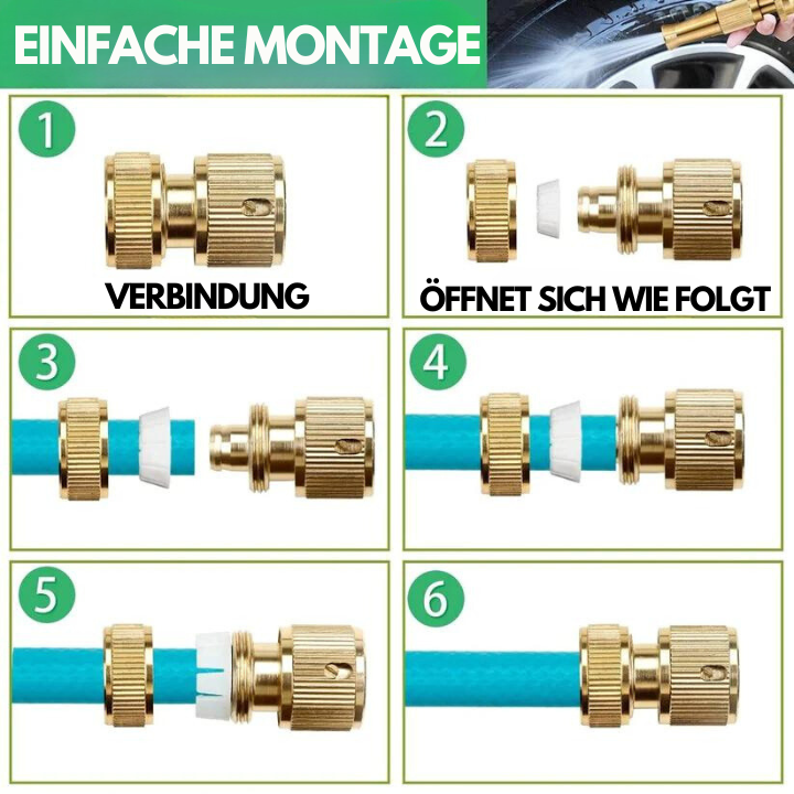 High-Pressure Adjustable Spray Nozzle with Mounting Kit