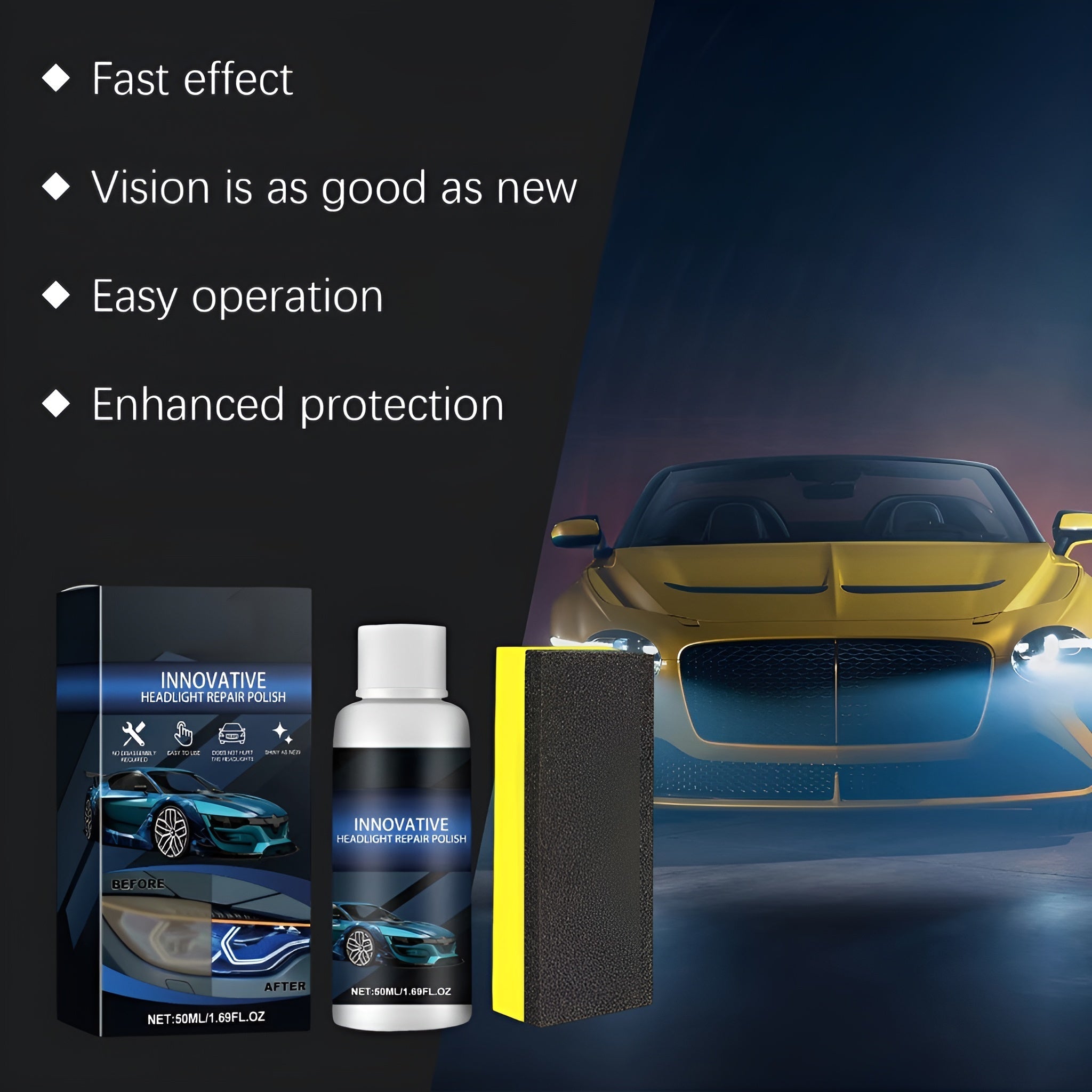 Headlight Repair Kit – Remove Oxidation and Yellowing