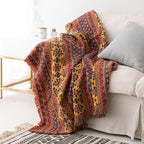 Überwurf Bohemian mit Quasten – Wendbares Design aus Baumwolle