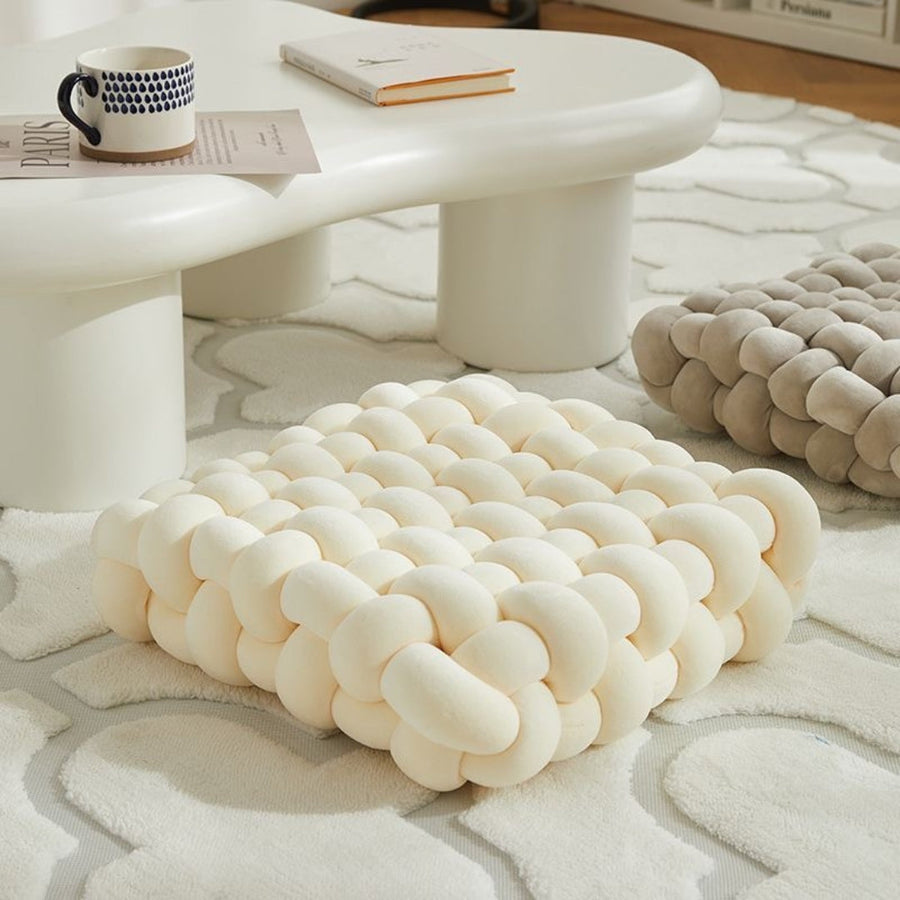 Woven Knot Cushion – Soft Seat Cushion for Living Room & Bedroom