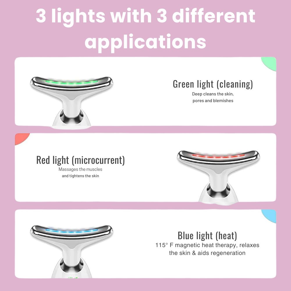 Facial Massager with LED Light Therapy and Ion Technology