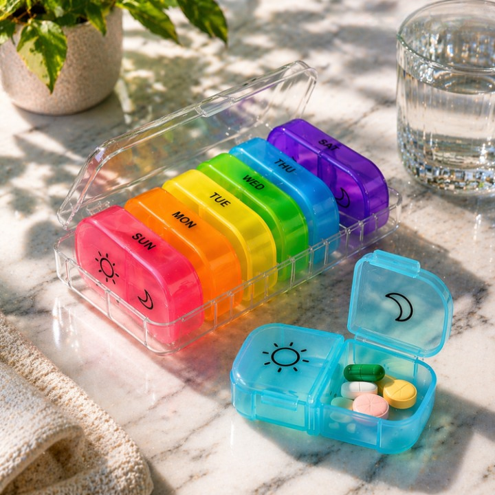 Pillendose 7 Tage mit 2 Fächern pro Tag
