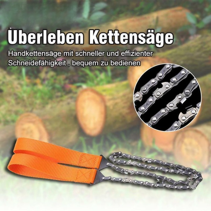 Hand Chainsaw Stainless Steel 65 Mn – Foldable with Belt Pouch