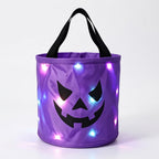 LED-Kürbiskorb für Halloween mit Griff