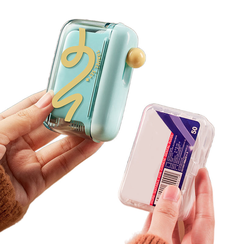 Zahnseide-Spender mit Knopfdruck