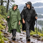 Regenponcho mit Kapuze und Fronttasche, faltbar – 210 × 140 cm