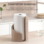 Küchenrollenhalter aus Holz mit Metallstab