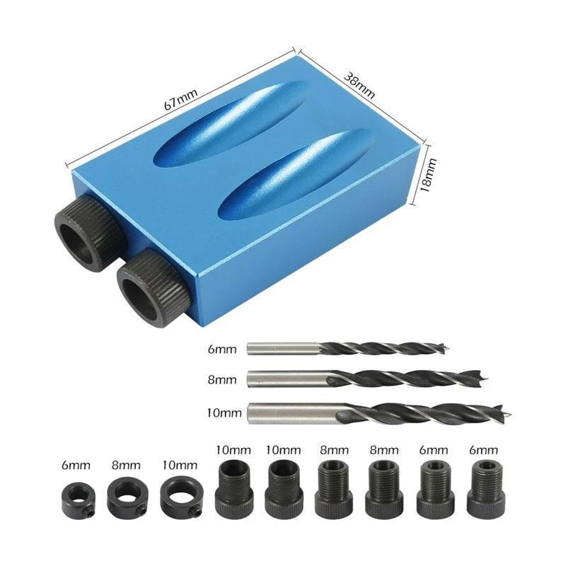 Angle Drill Positioner 15° for Precise Wood Joints