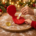 Christmas press mold for cookies and mini pies, opens up - 3D design, approx. 6 cm, 8 designs