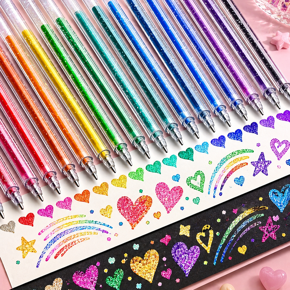 Glitter gel pen set with 1.0-mm ballpoint tip - 8 to 48 colors