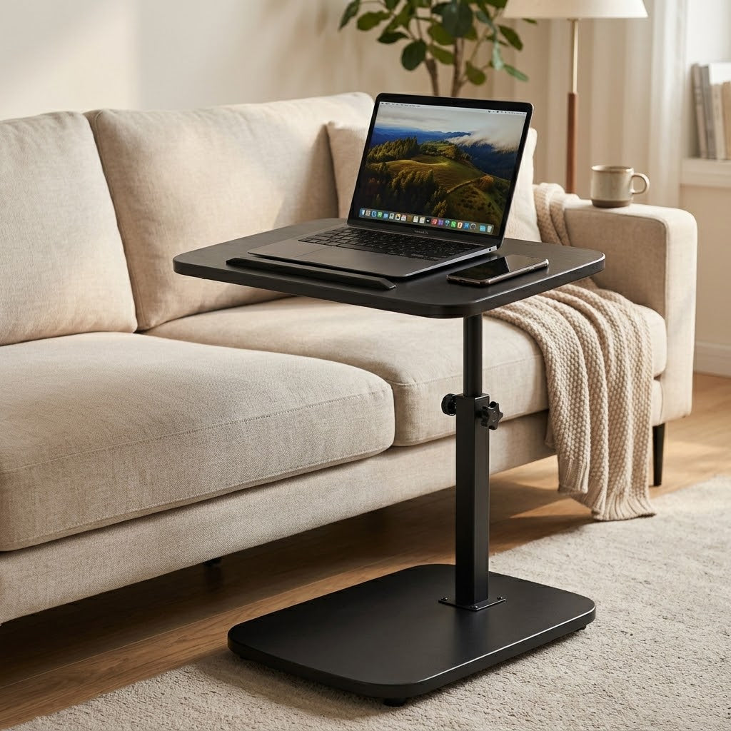 Height-adjustable laptop table 45–80 cm with 360° rotating tabletop, 40 × 30 cm